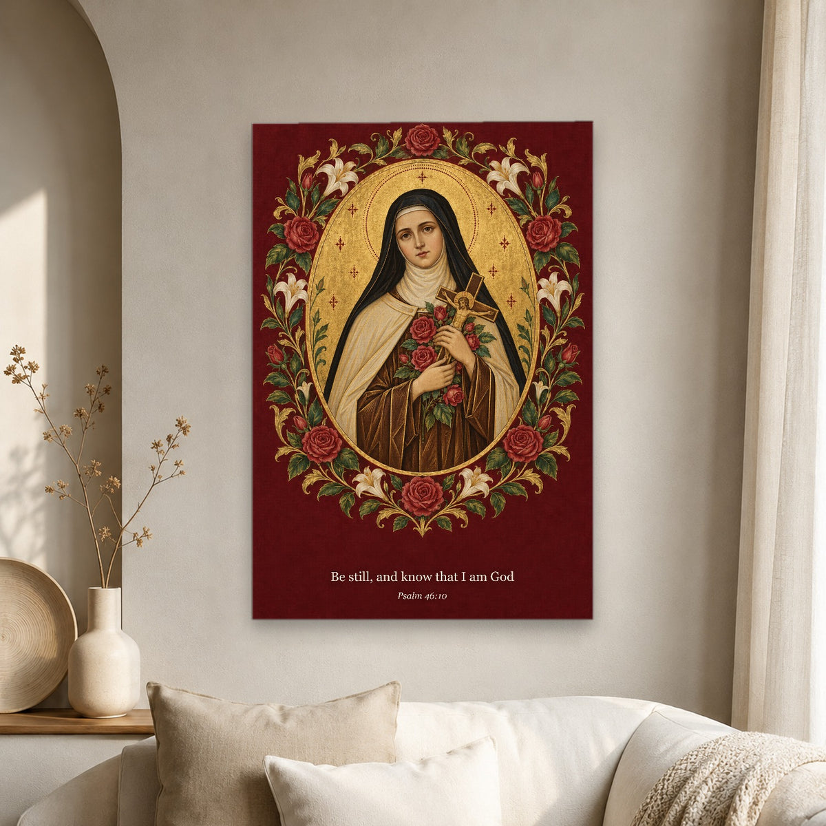 Via Sancta II Canvas Wall Art - Catholic Wall Art, scale reference