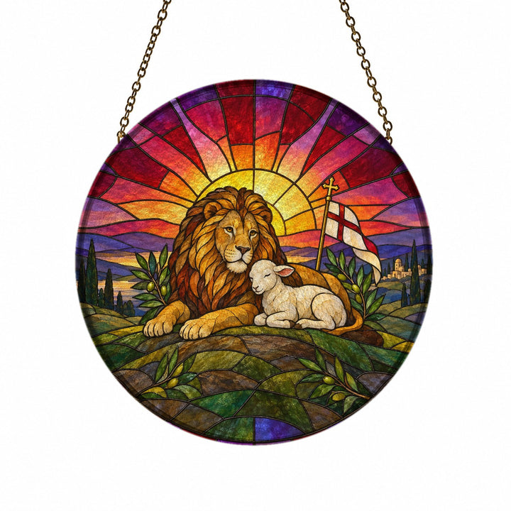 Vicit Leo II Glass Suncatcher