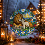 Vicit Leo III Glass Suncatcher - Catholic Suncatcher, gift presentation