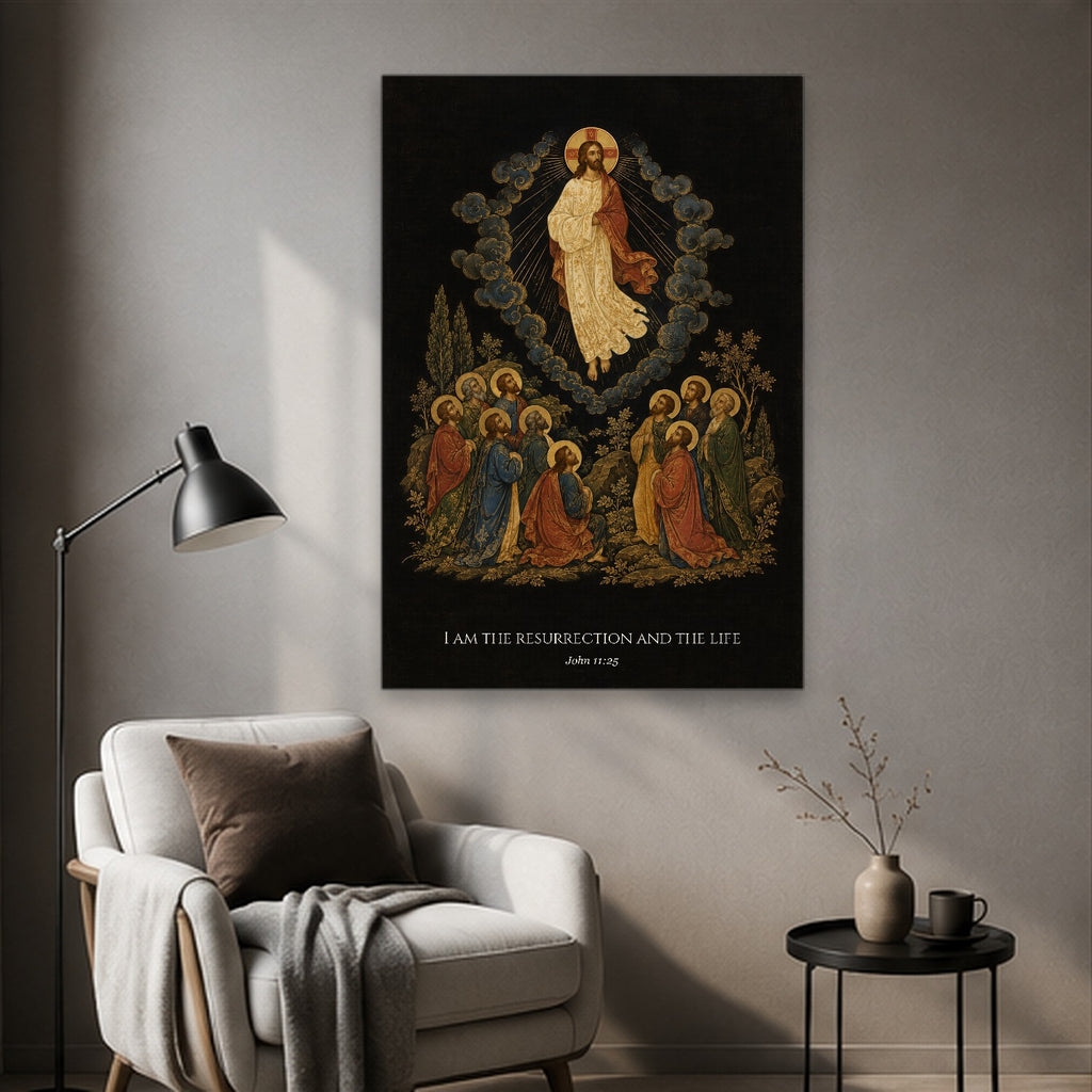 Victor Mortis Canvas Wall Art - Catholic Wall Art, styled in the home
