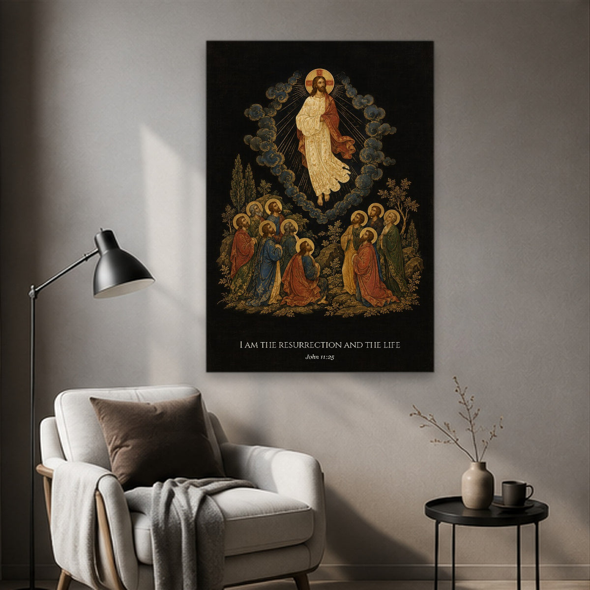 Victor Mortis Canvas Wall Art - Catholic Wall Art, styled in the home