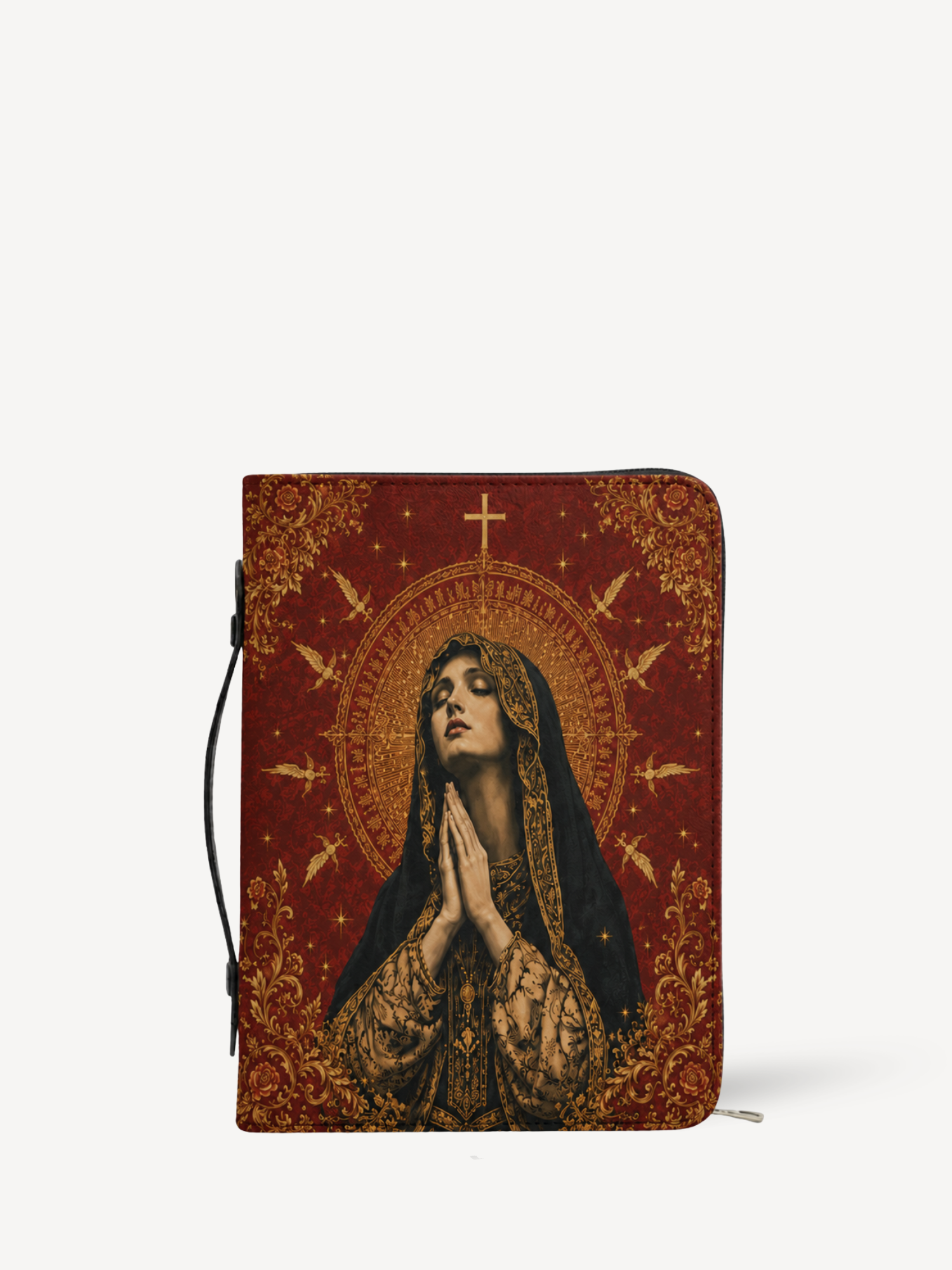 "Virgin Mary" Bible Cover - Catholic Bible Cover, Front View