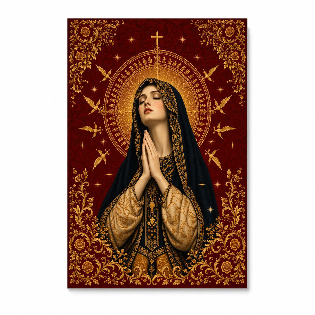 Virgin Mary Canvas Wall Art - Catholic Wall Art, front view