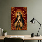 Virgin Mary Canvas Wall Art - Catholic Wall Art, close-up of the print
