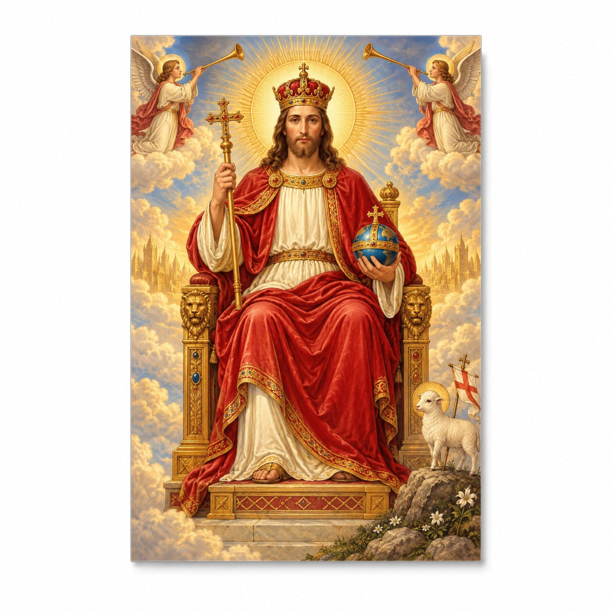 Vivat Rex Canvas Wall Art - Catholic Wall Art, front view