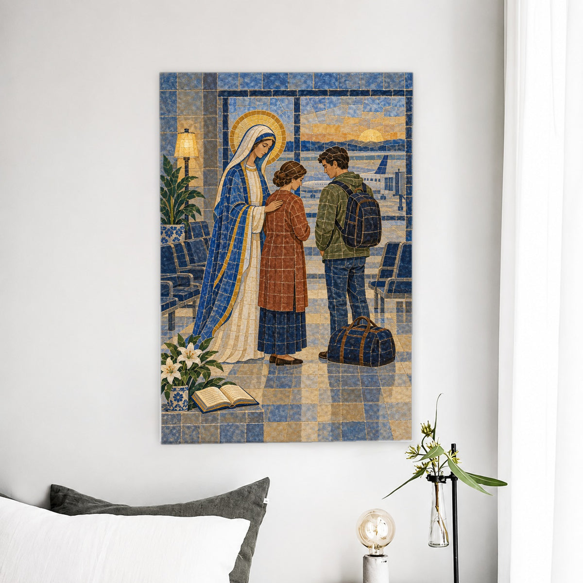 Waiting Up Canvas Wall Art - Catholic Wall Art, detail view