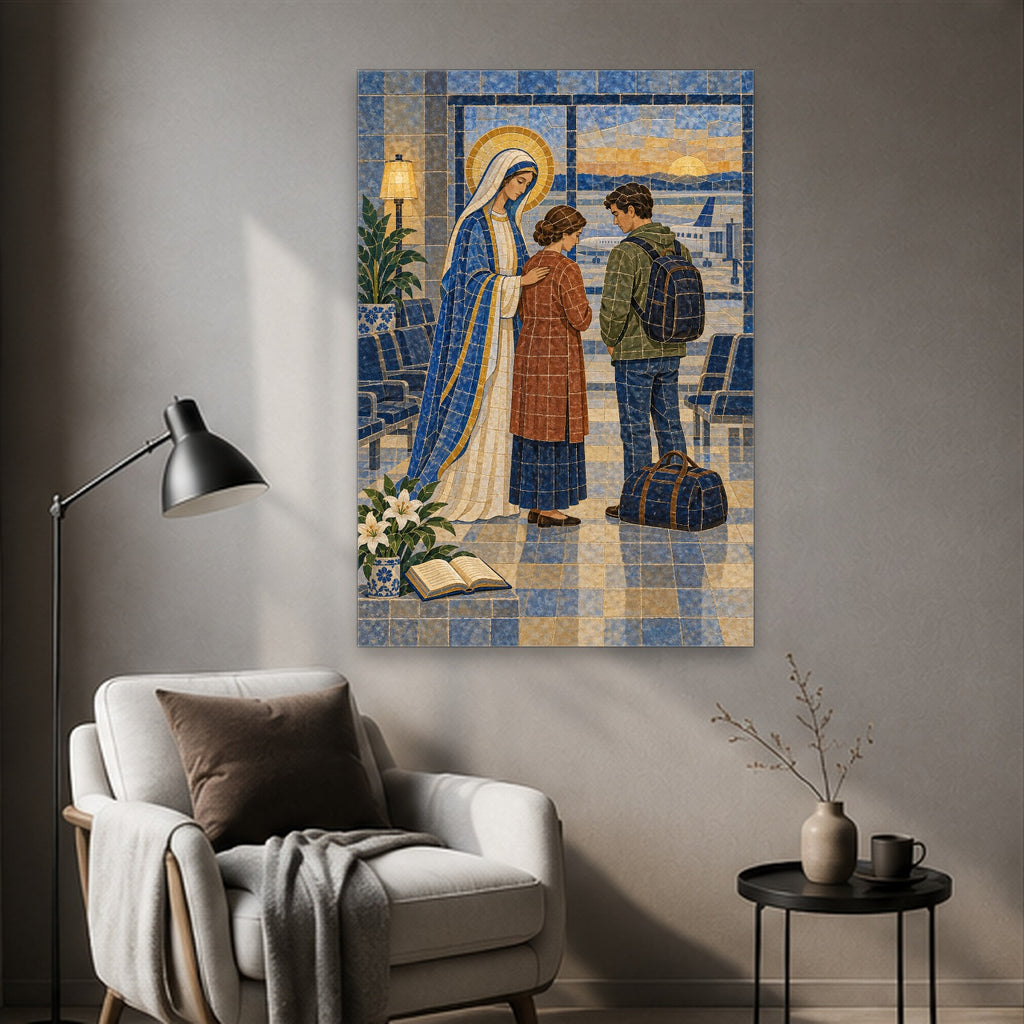 Waiting Up Canvas Wall Art - Catholic Wall Art, styled in the home