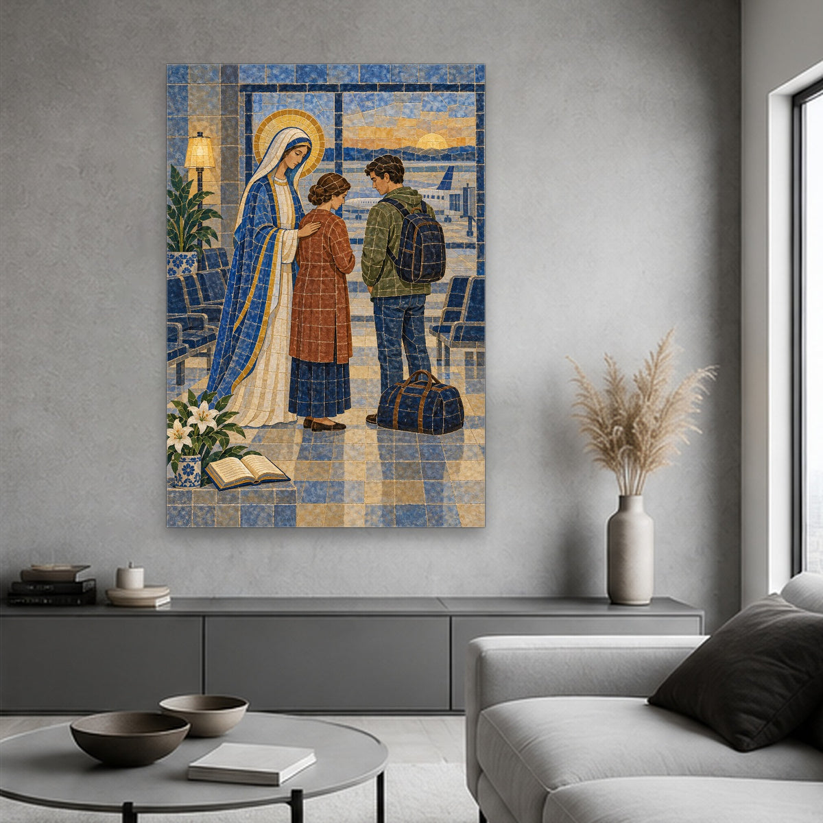 Waiting Up Canvas Wall Art - Catholic Wall Art, hanging display