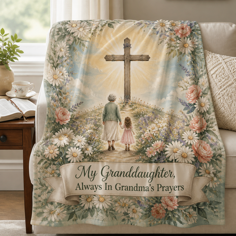 Walking Toward The Cross Fleece Blanket - Christian Blanket, front view