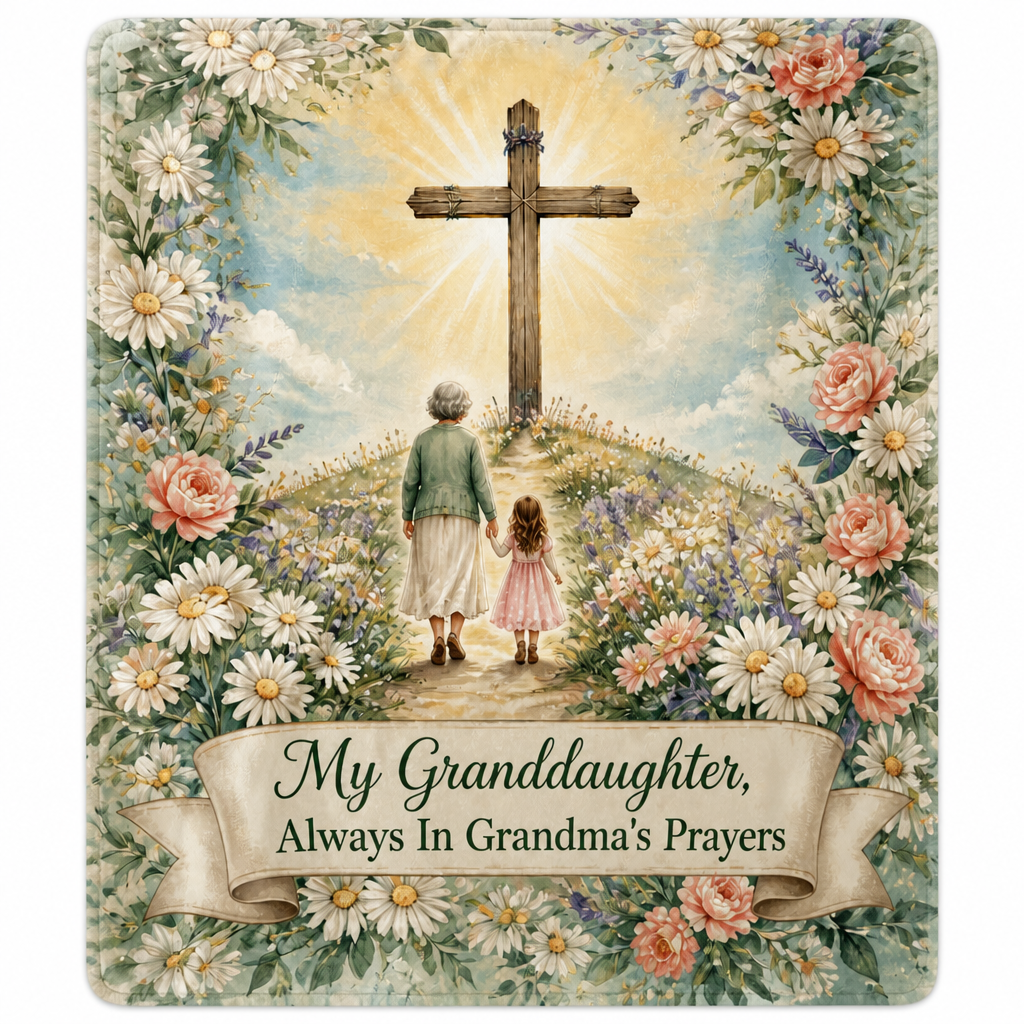 Walking Toward The Cross Fleece Blanket - Christian Blanket, detail view