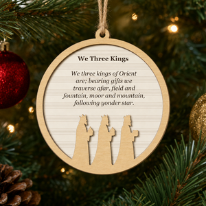 We Three Kings 2-Layer Wooden Ornament - Wooden Christmas Ornament, front view