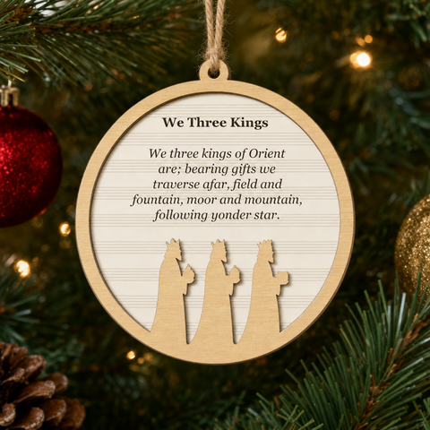 We Three Kings 2-Layer Wooden Ornament - Wooden Christmas Ornament, front view