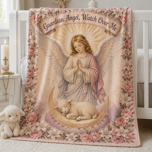 Wings Over The Lamb Fleece Blanket - Christian Blanket, front view