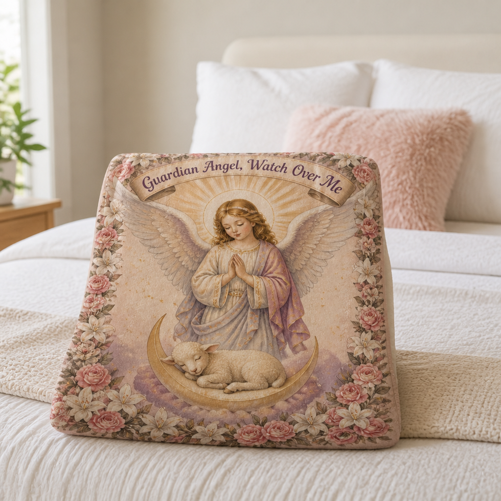 Wings Over The Lamb Fleece Blanket - Christian Blanket, styled in the home