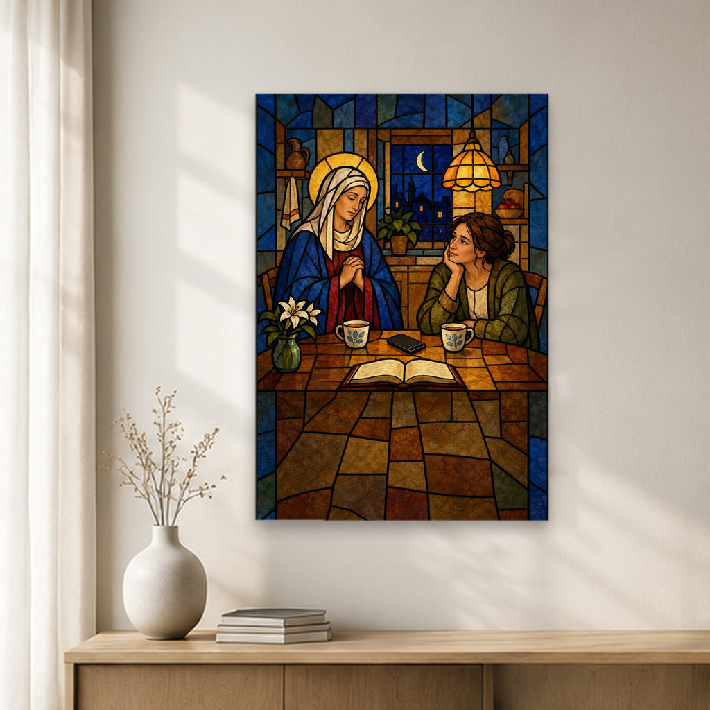 With All Thy Heart Canvas Wall Art - Catholic Wall Art, gift presentation