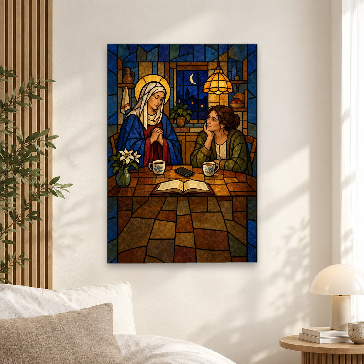 With All Thy Heart Canvas Wall Art - Catholic Wall Art, alternate angle